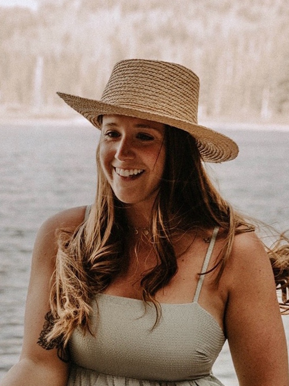 GIGI PIP Natural Straw Boater Hat